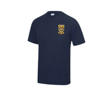 Load image into Gallery viewer, NHSOB Block Colour Navy Tech Tee with club logo
