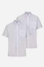 Load image into Gallery viewer, 2 Pack Short Sleeve Non-Iron School Shirts