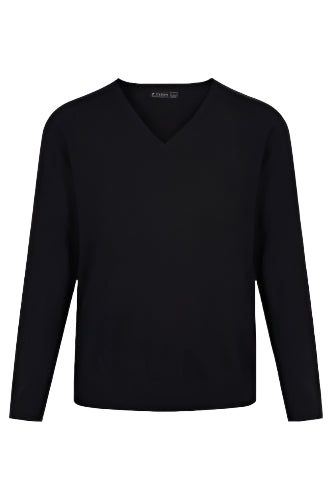Fitted Black V Neck Jumper