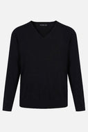 Fitted Black V Neck Jumper