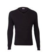 Unisex Black V Neck Jumper