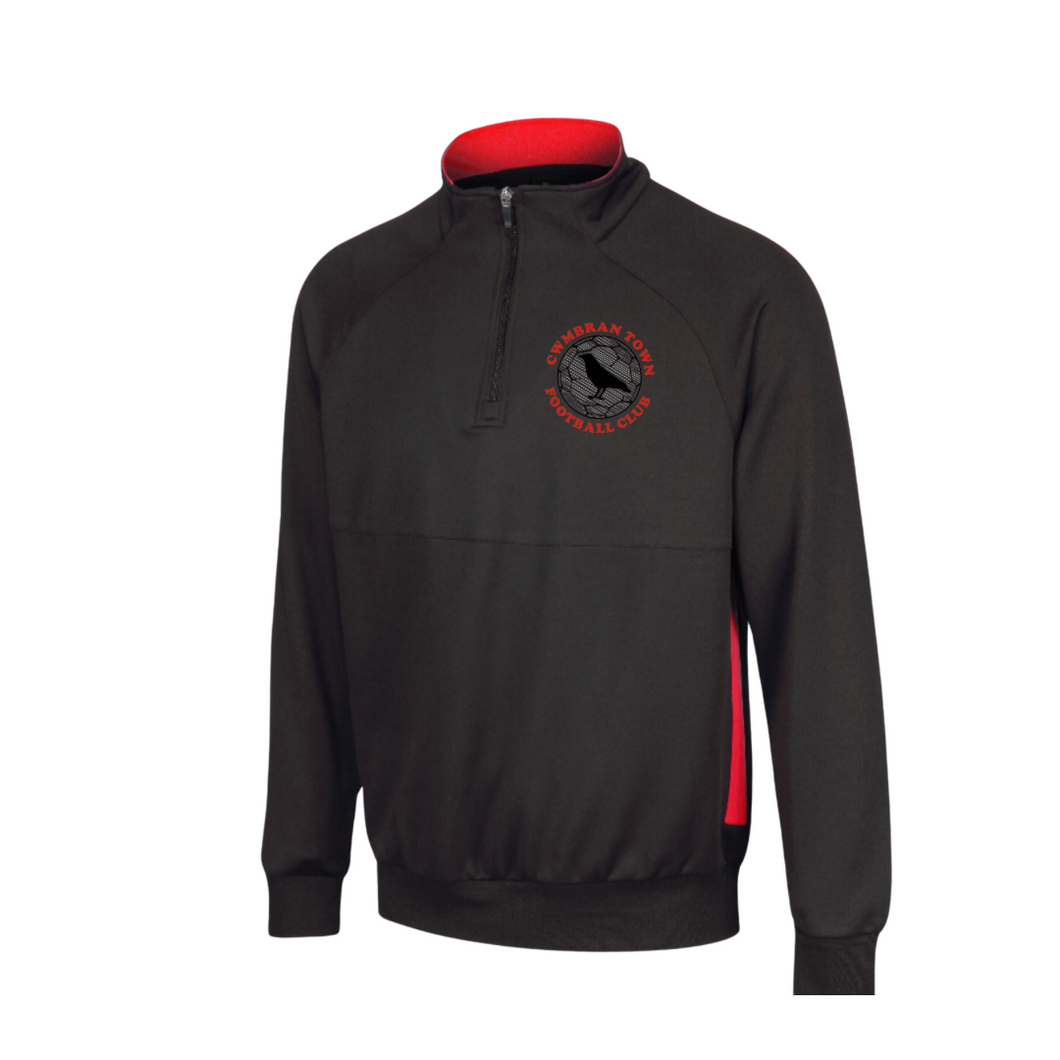 Cwmbran Town Next Gen Contrast Quarter Zip Track Top with Club Logo