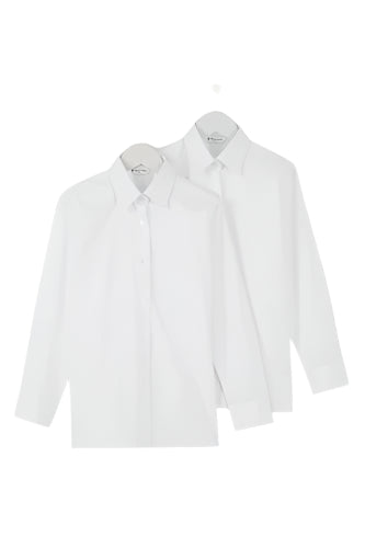 Caldicot White Non Iron Blouses - Twin-pack