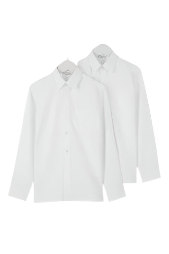 St John's White Non Iron Shirts - Twin-pack