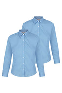 St John's Blue Non Iron Blouses - Twin-pack